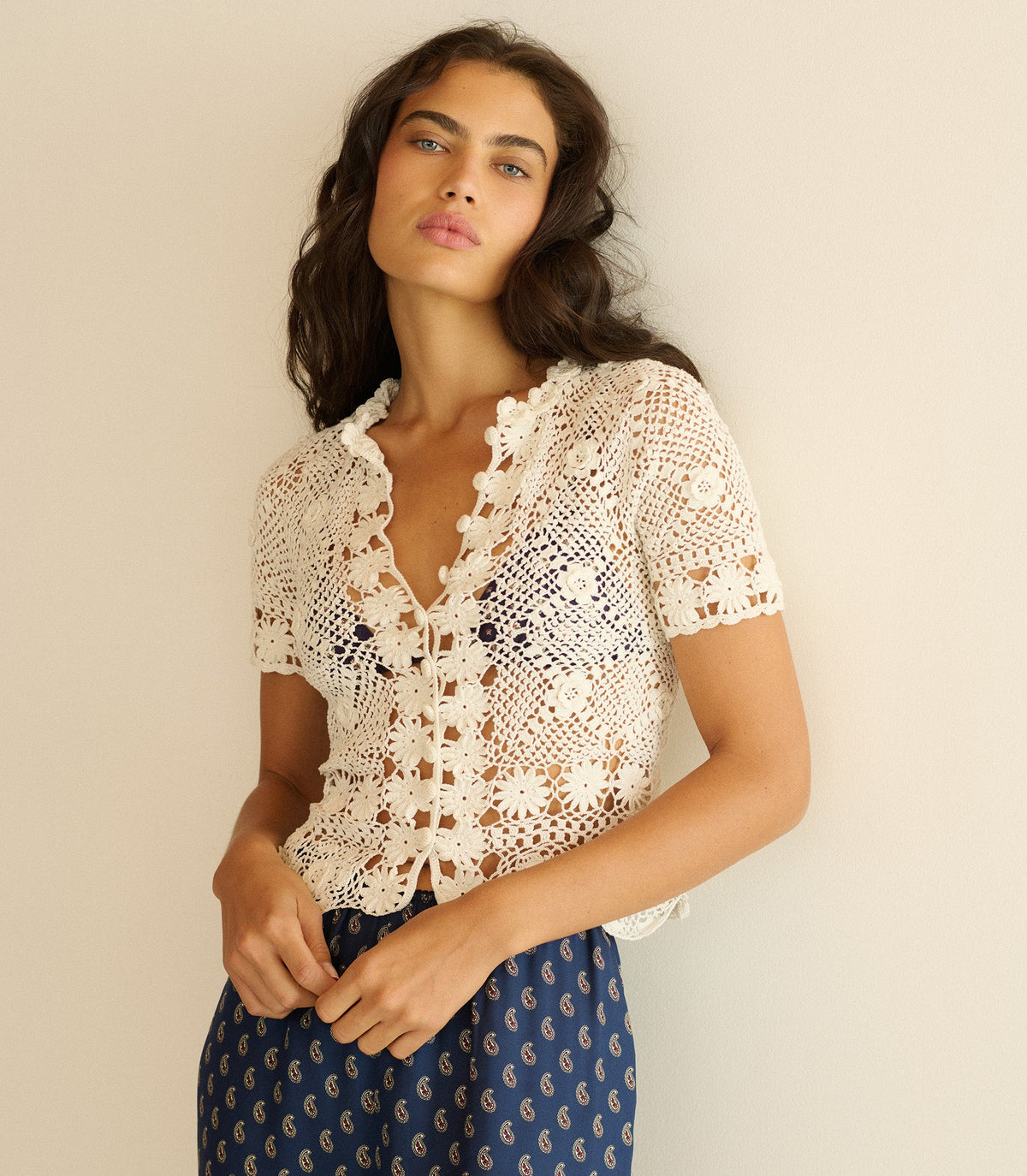 Chrysanthe Top in Pearl - view 3