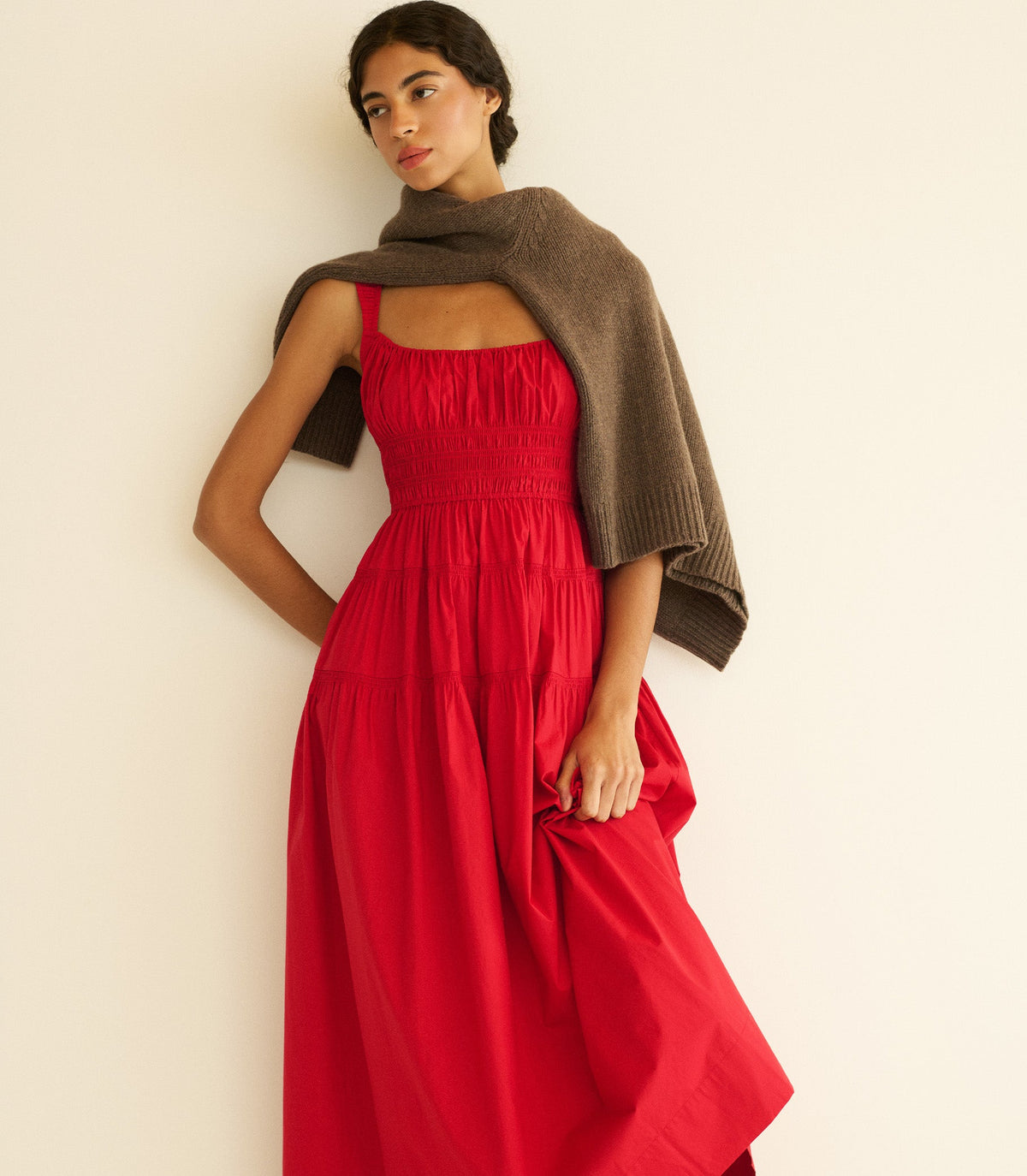 Clover Dress in Deep Tomato - view 3