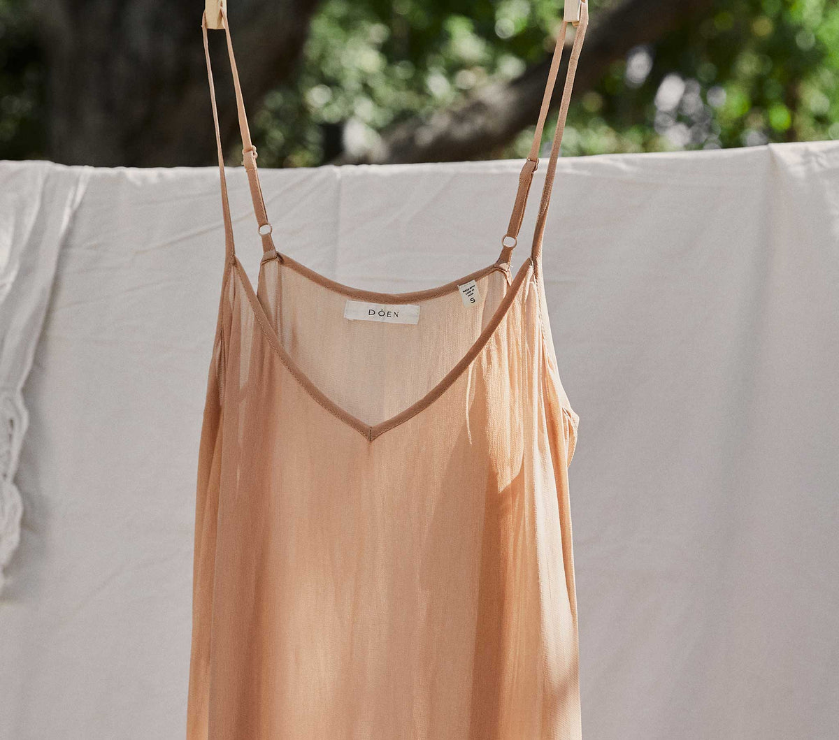 Short Deep V-Neck Slip in Sand Dollar - view 3