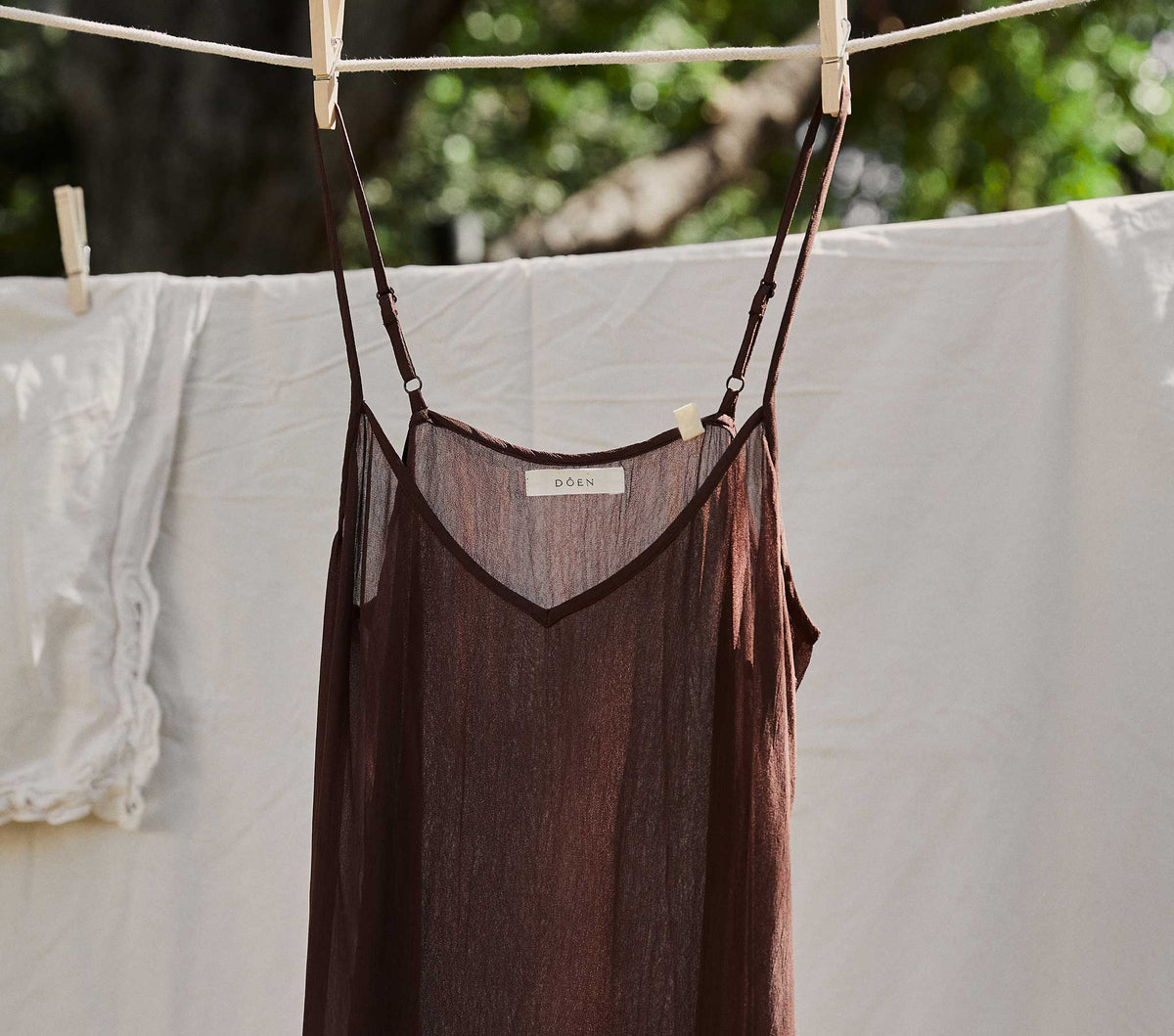 Long Deep V-Neck Slip in Umber - view 3