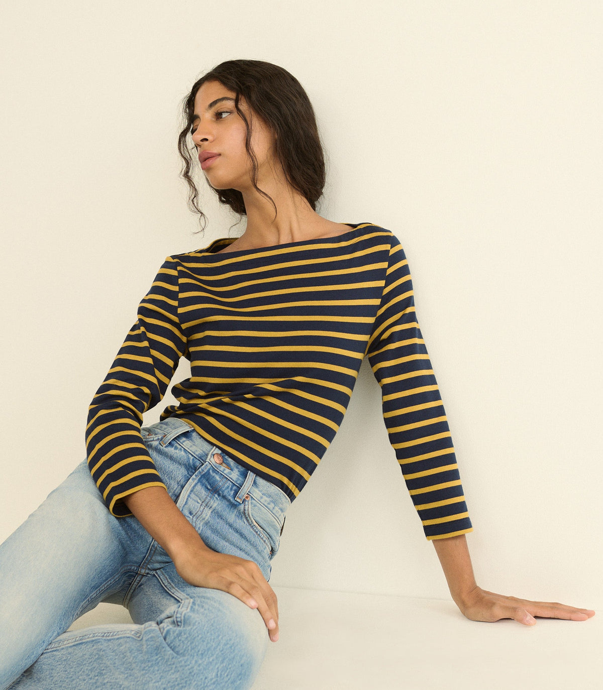Donnie Tee in Navy Breton Stripe - view 6