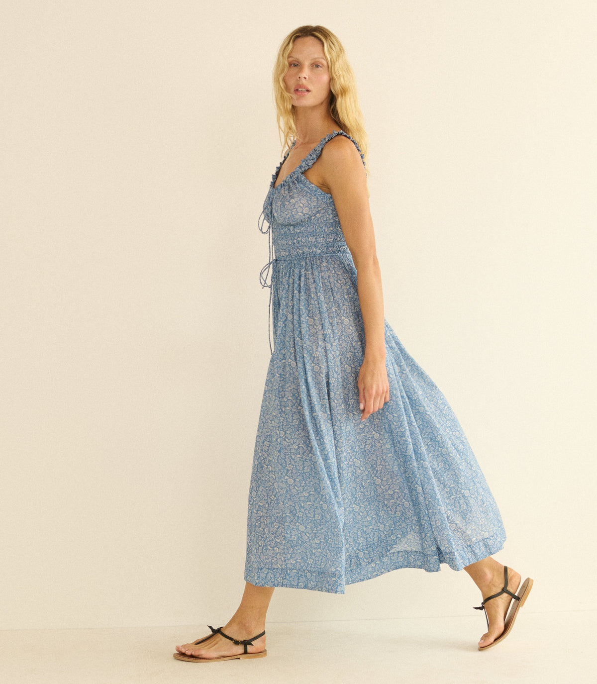 Emmaretta Dress in Blue Garden Bloom - view 4