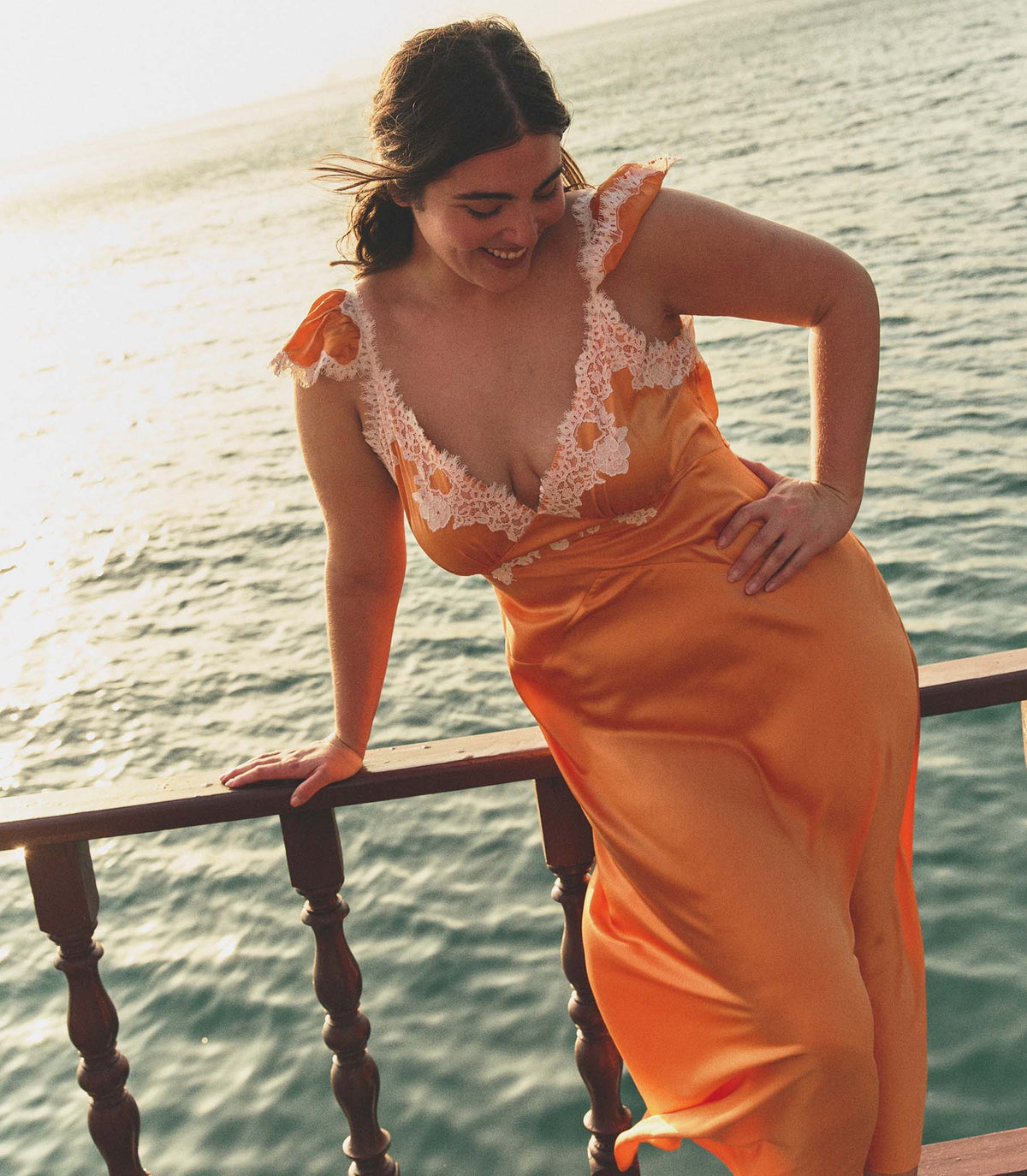 Fiona Dress in Tangerine - view 3