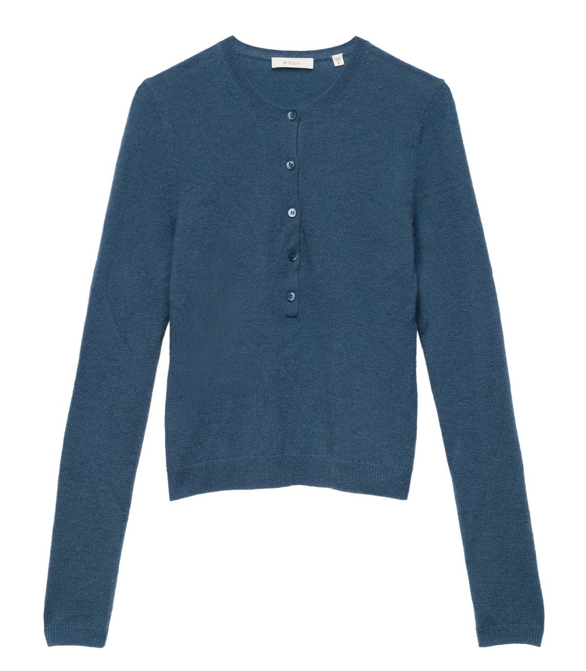 Heath Cashmere Henley in Blue Stone - view 7