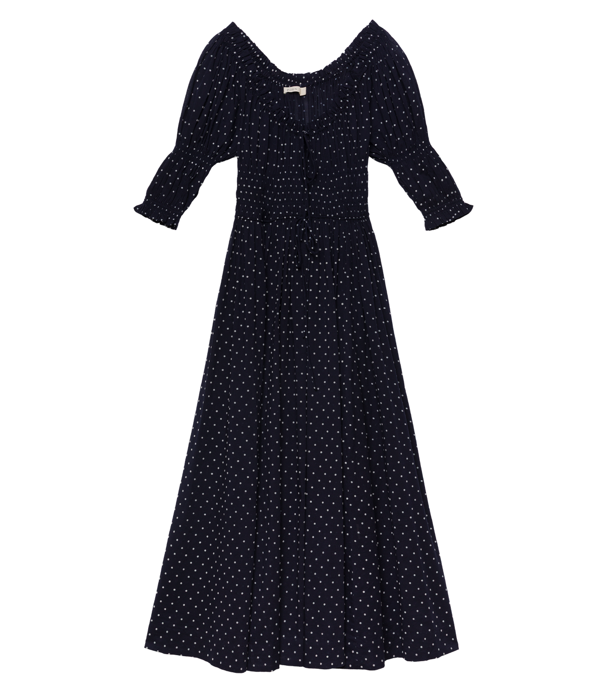 Ischia Dress in Navy Flock Dot - view 6