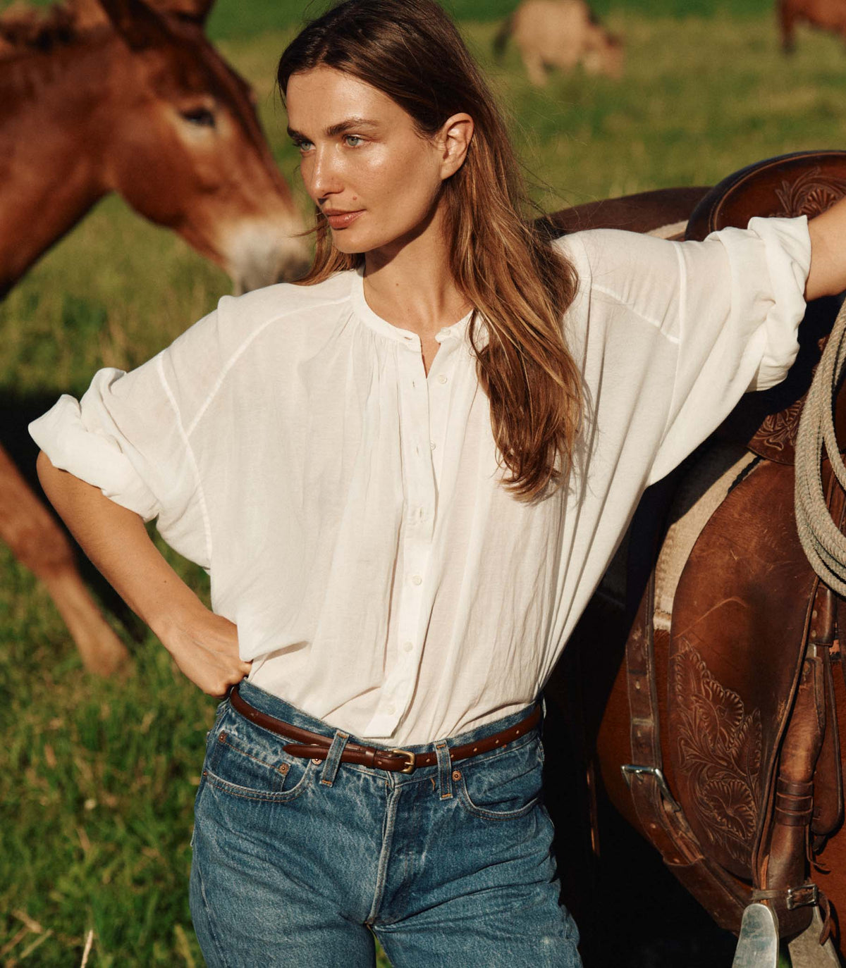 The Jane Blouse in Salt - view 4