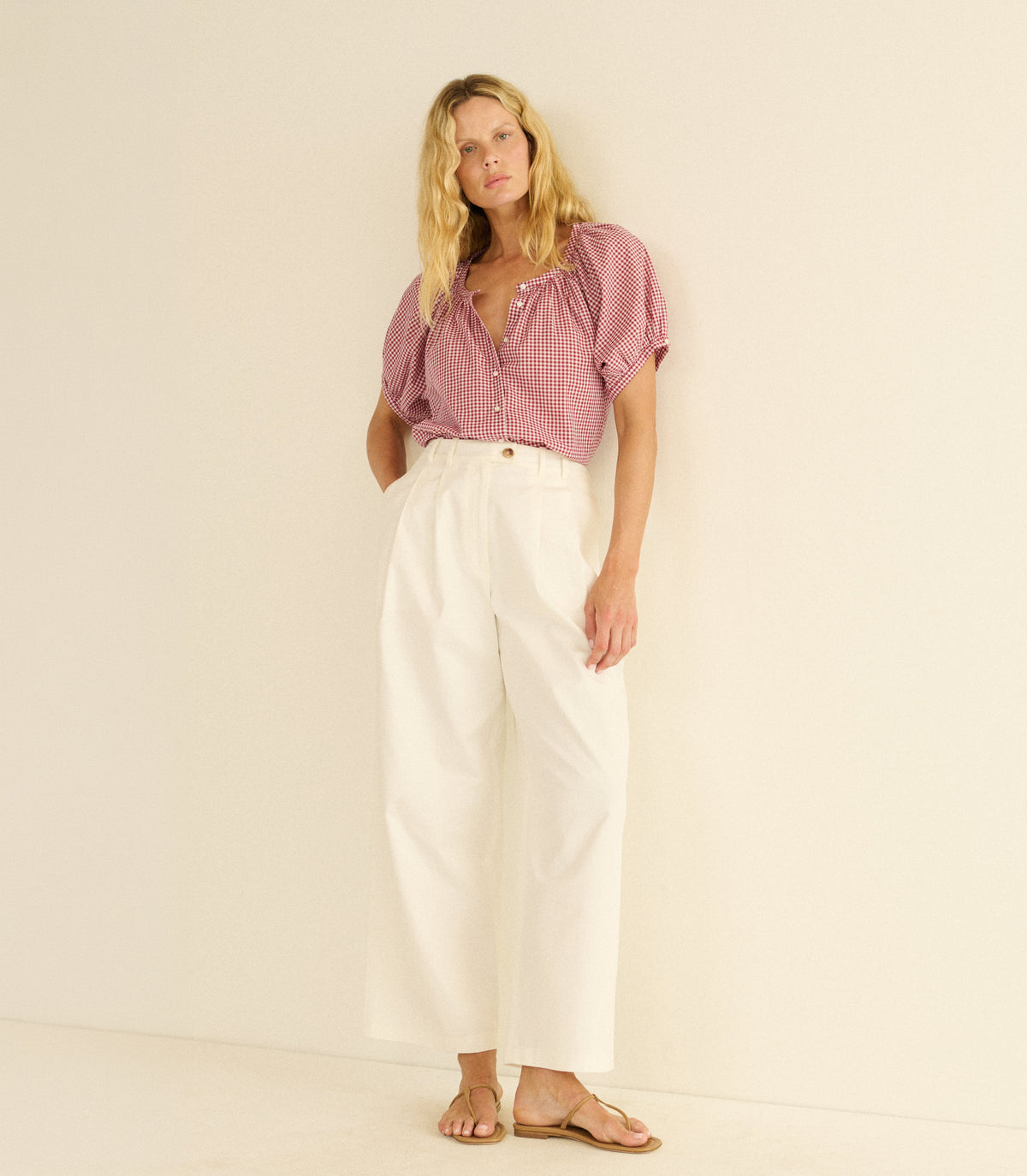 June Top in Mulberry la Maddalena Gingham - view 2