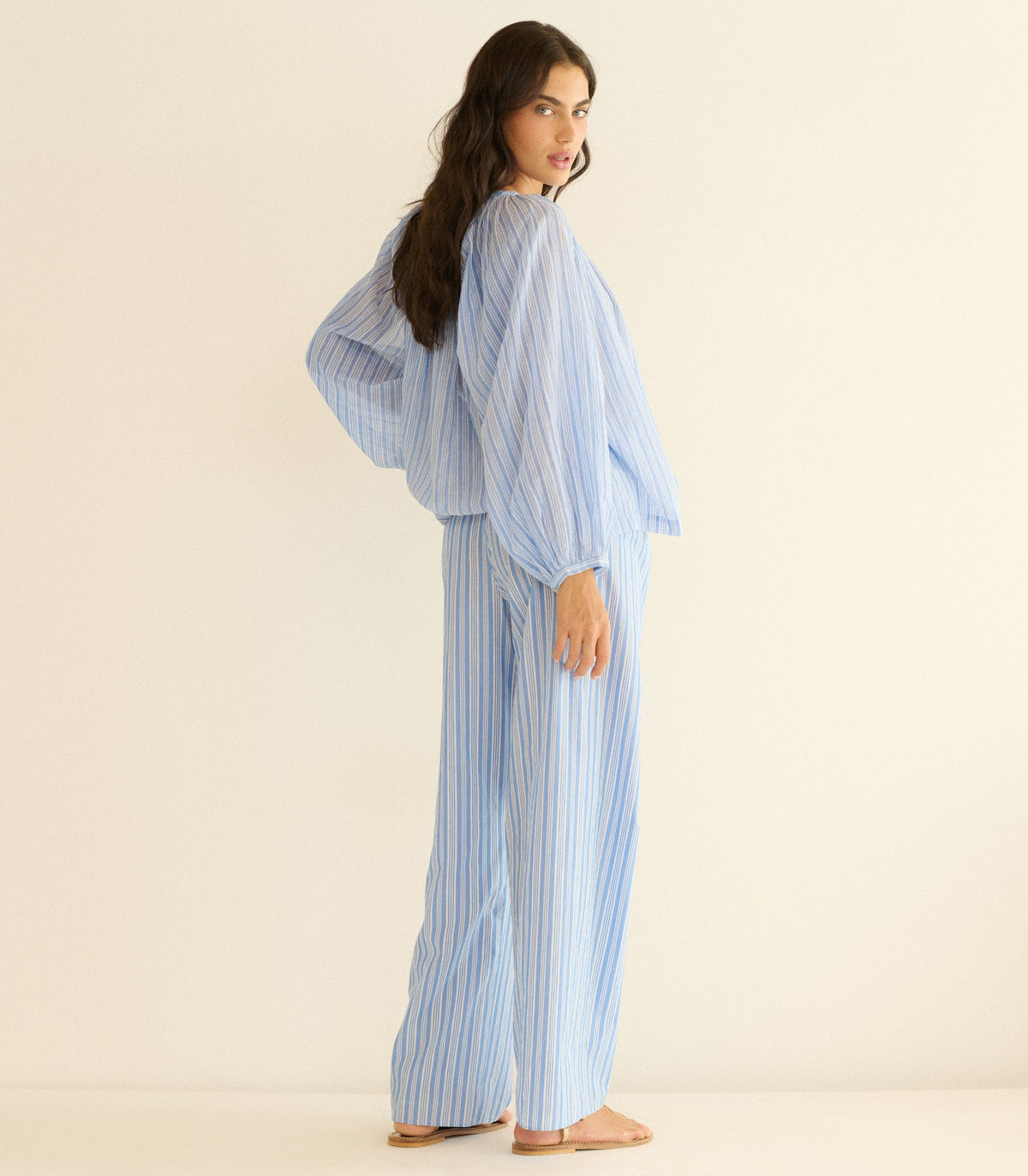Lavona Drawstring Pant in Salerno Stripe - view 6