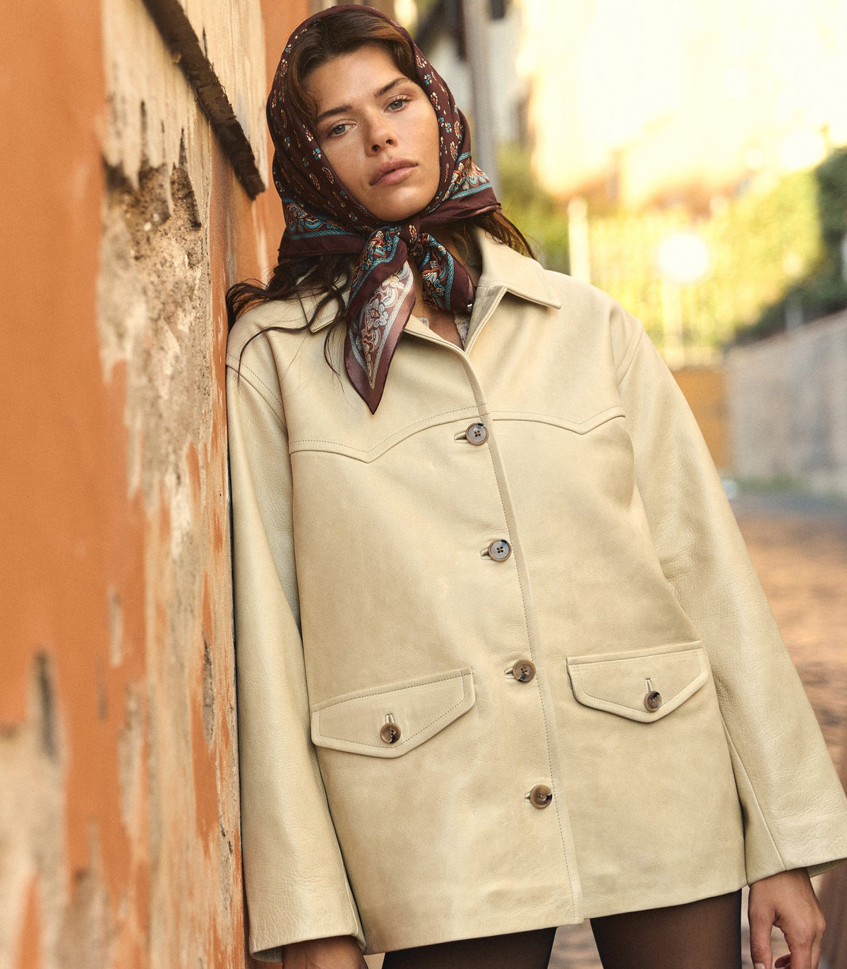 Lockhart Leather Jacket in Limewash - view 1