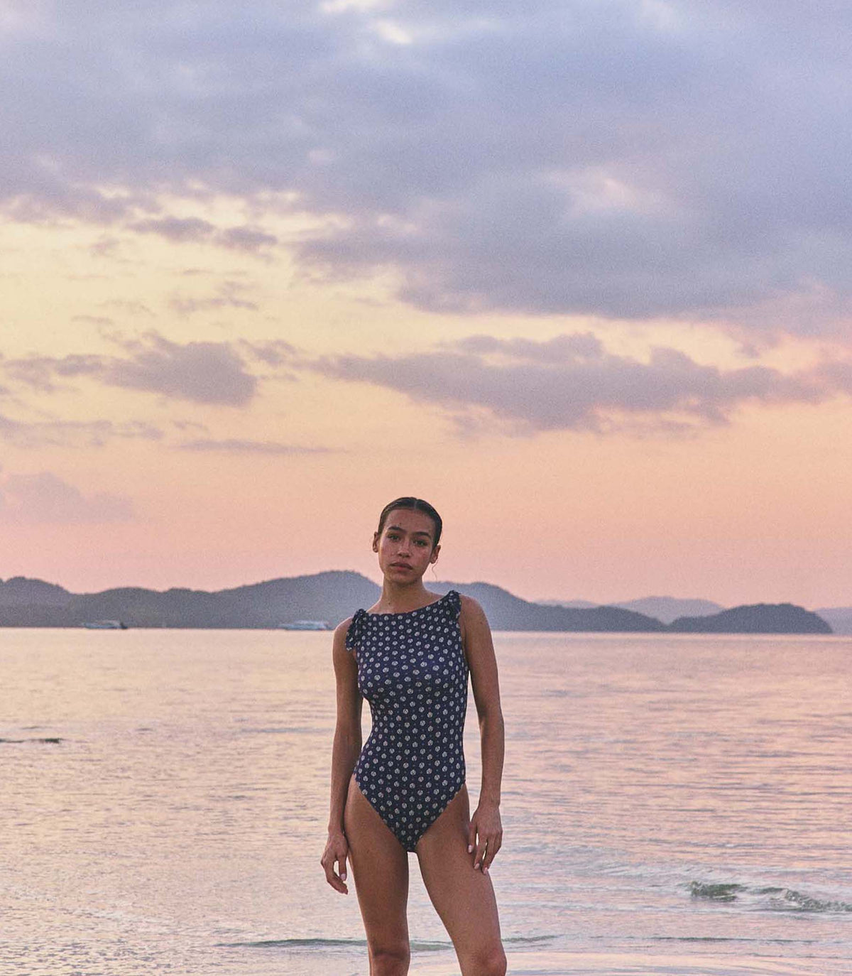 Malta Maillot in Navy Cadiz Foulard - view 4