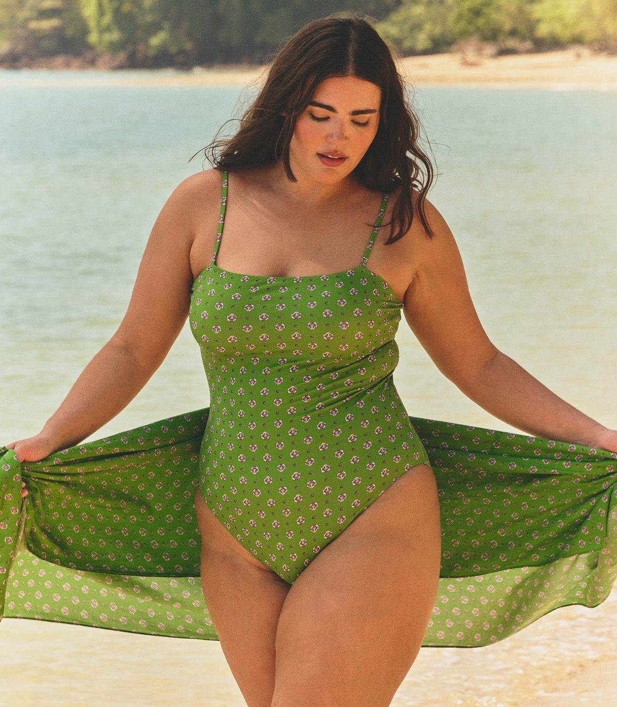 Marbella Maillot in Vert Cadiz Foulard - view 3
