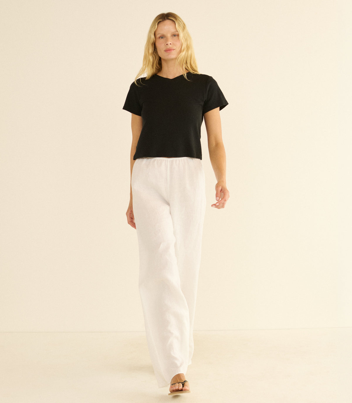 Lavon Linen Pant in Salt - view 3