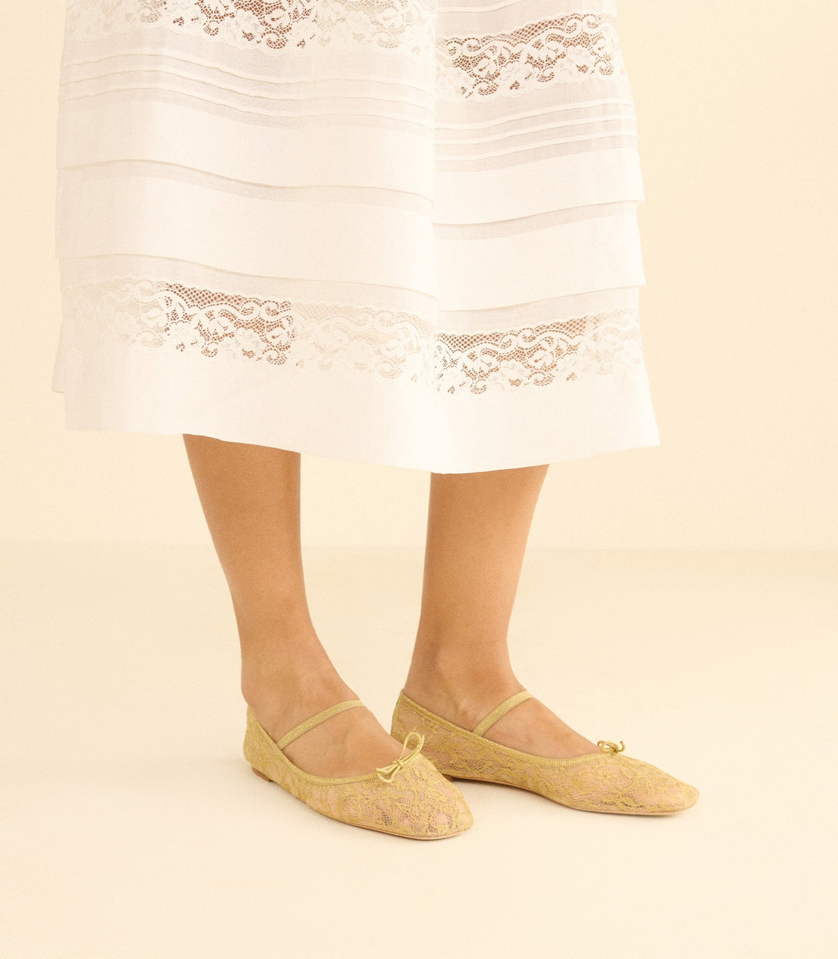 Pillar Mary Jane in Gold Lace - view 3