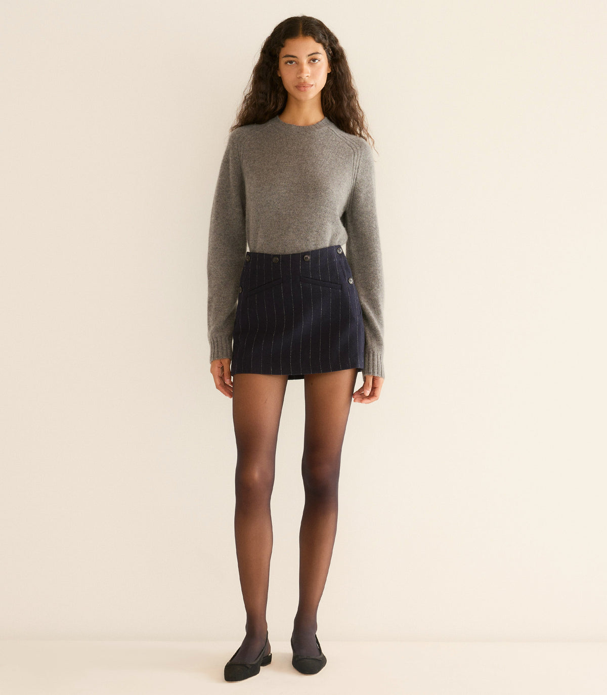 Raina Skirt in Marianne Pinstripe - view 3