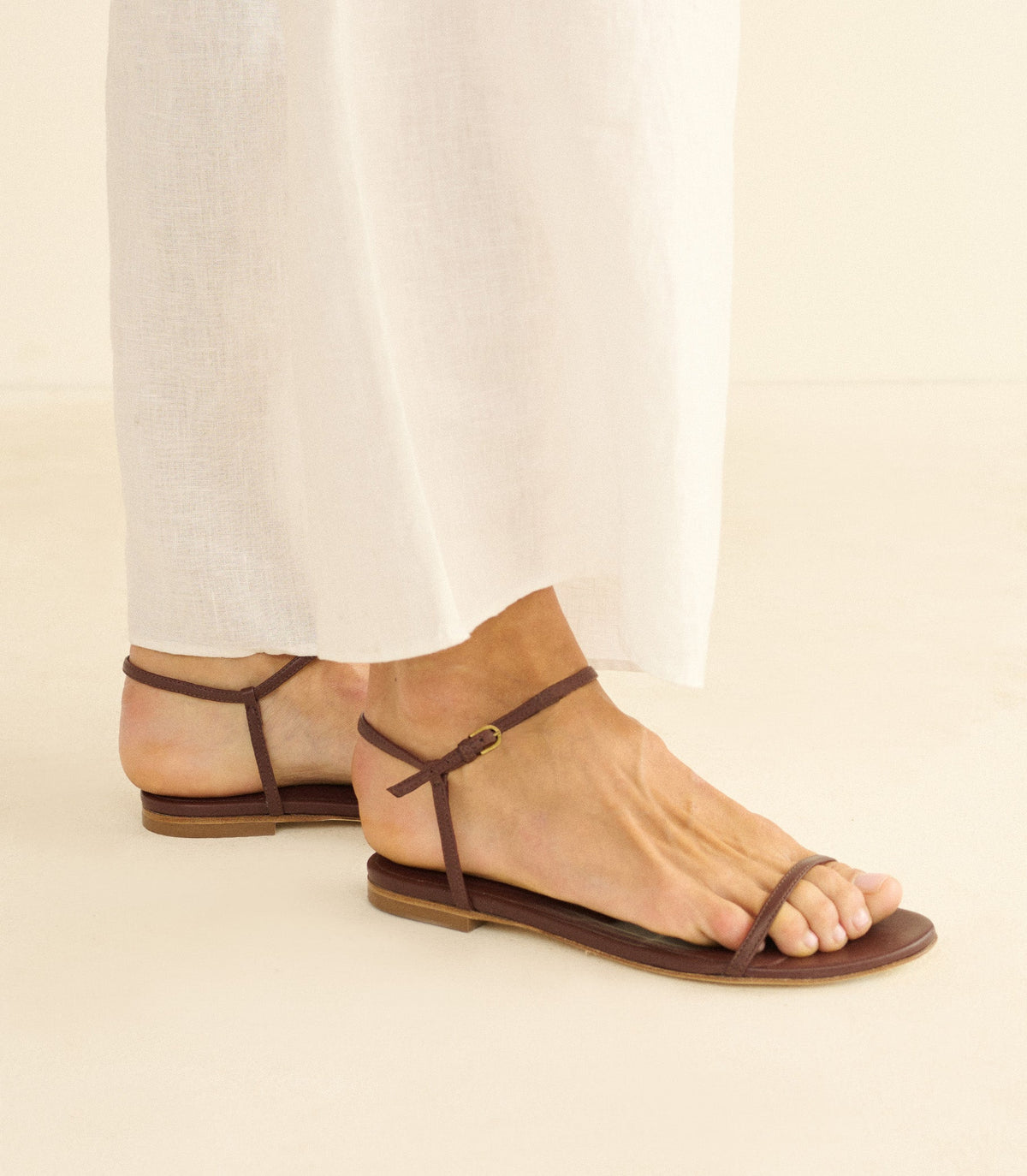 Sartene Sandal in Dark Chocolate Nappa - view 2