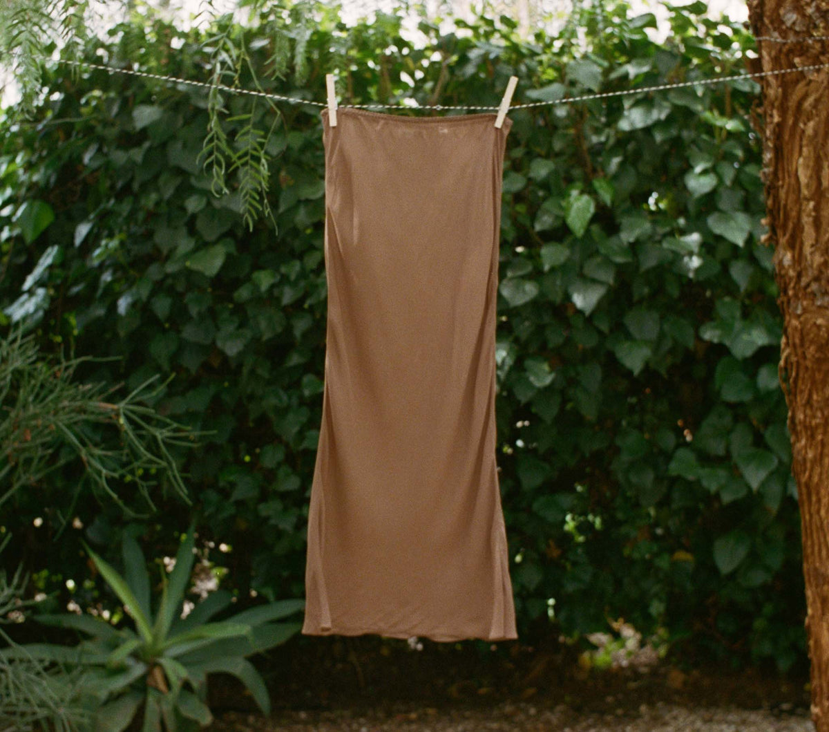 Long Skirt Slip in Carob - view 1