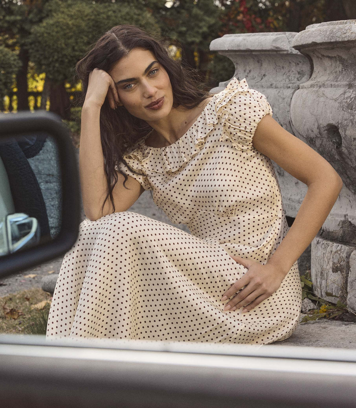 Emerence Dress in Crème Portia Dot - view 4