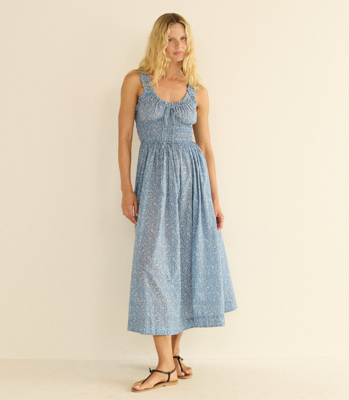 Emmaretta Dress in Blue Garden Bloom - view 2