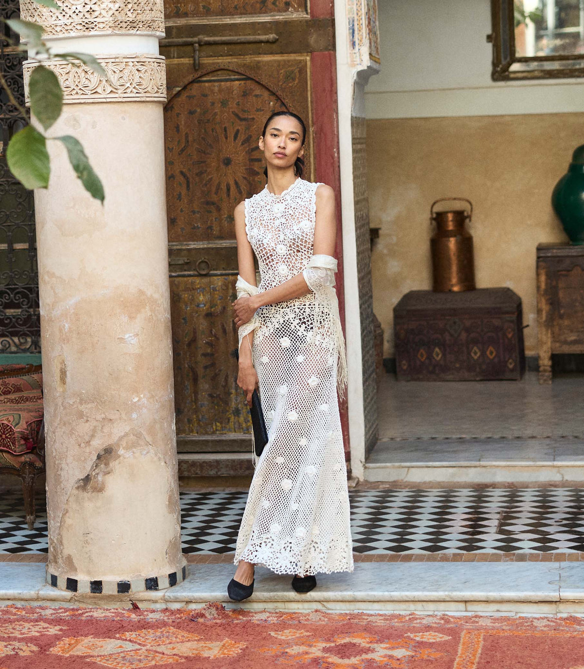 Evangeline Dress in Pearl - view 2