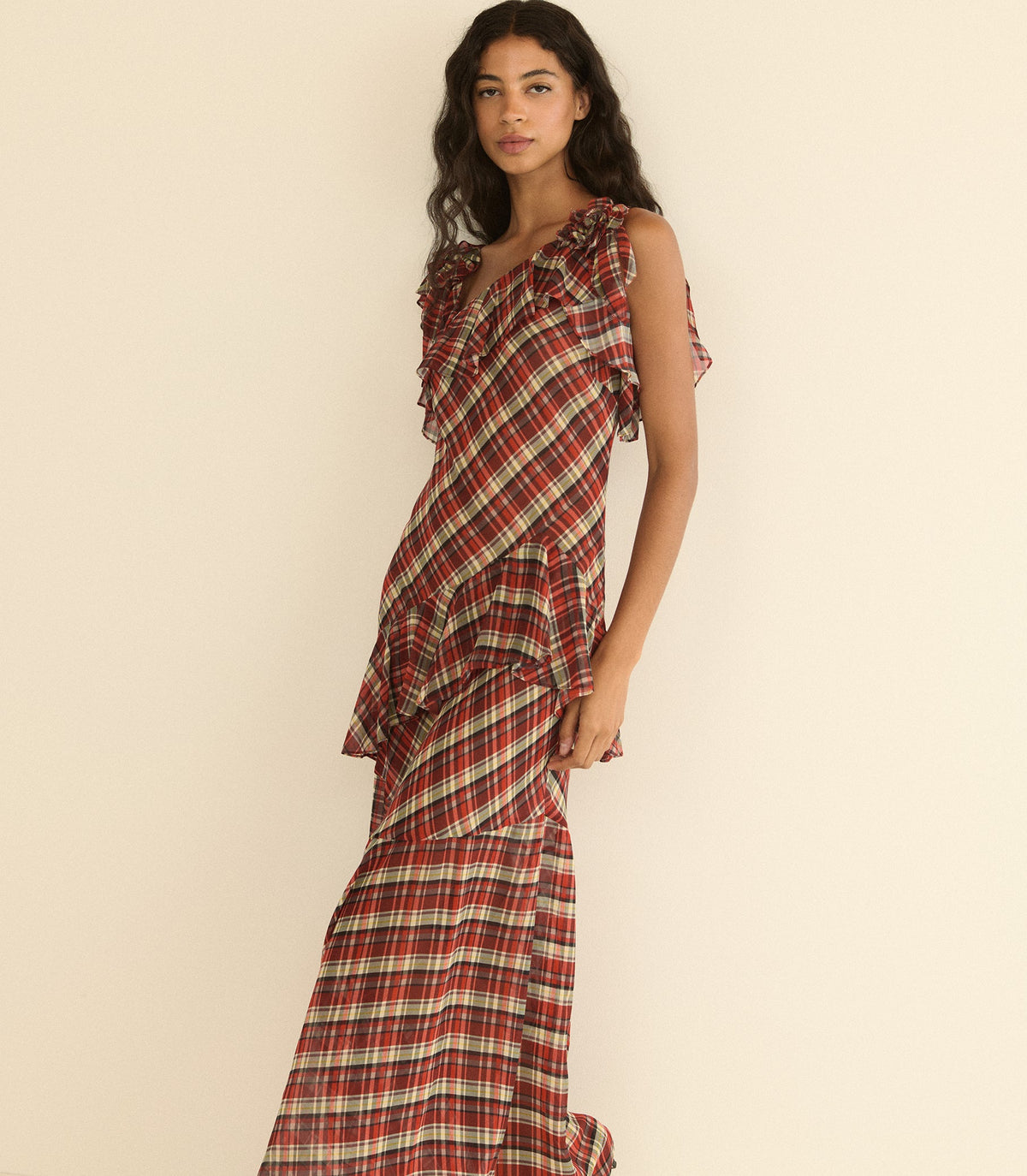 Fernanda Dress in Rosemere Plaid - view 3