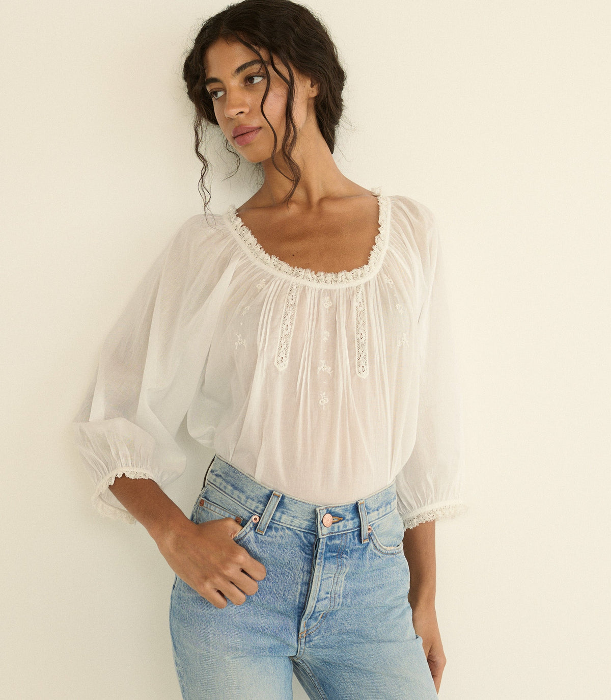 Florine Top in Salt - view 2