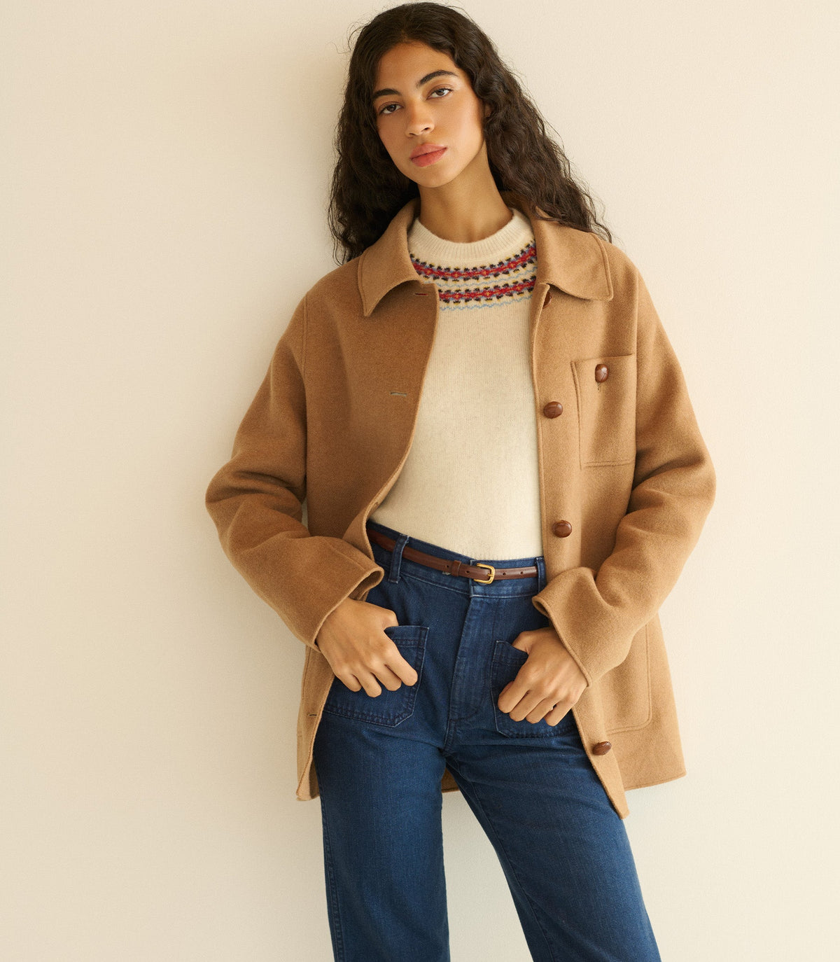 Germain Coat in Light Khaki - view 1