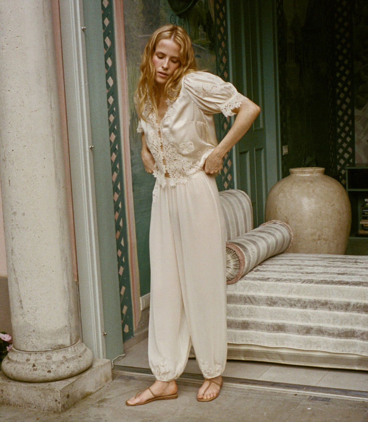 Idella Silk Satin Top in Candlelight - view 4