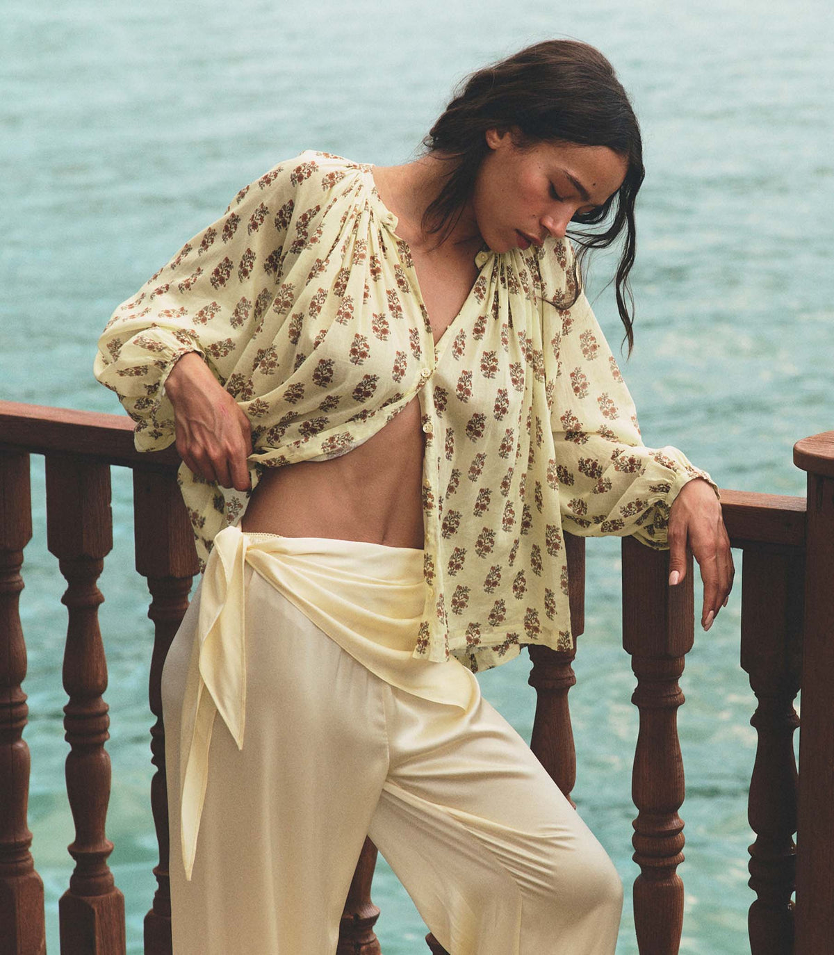 Lavon Scarf Pant in Vanilla - view 4