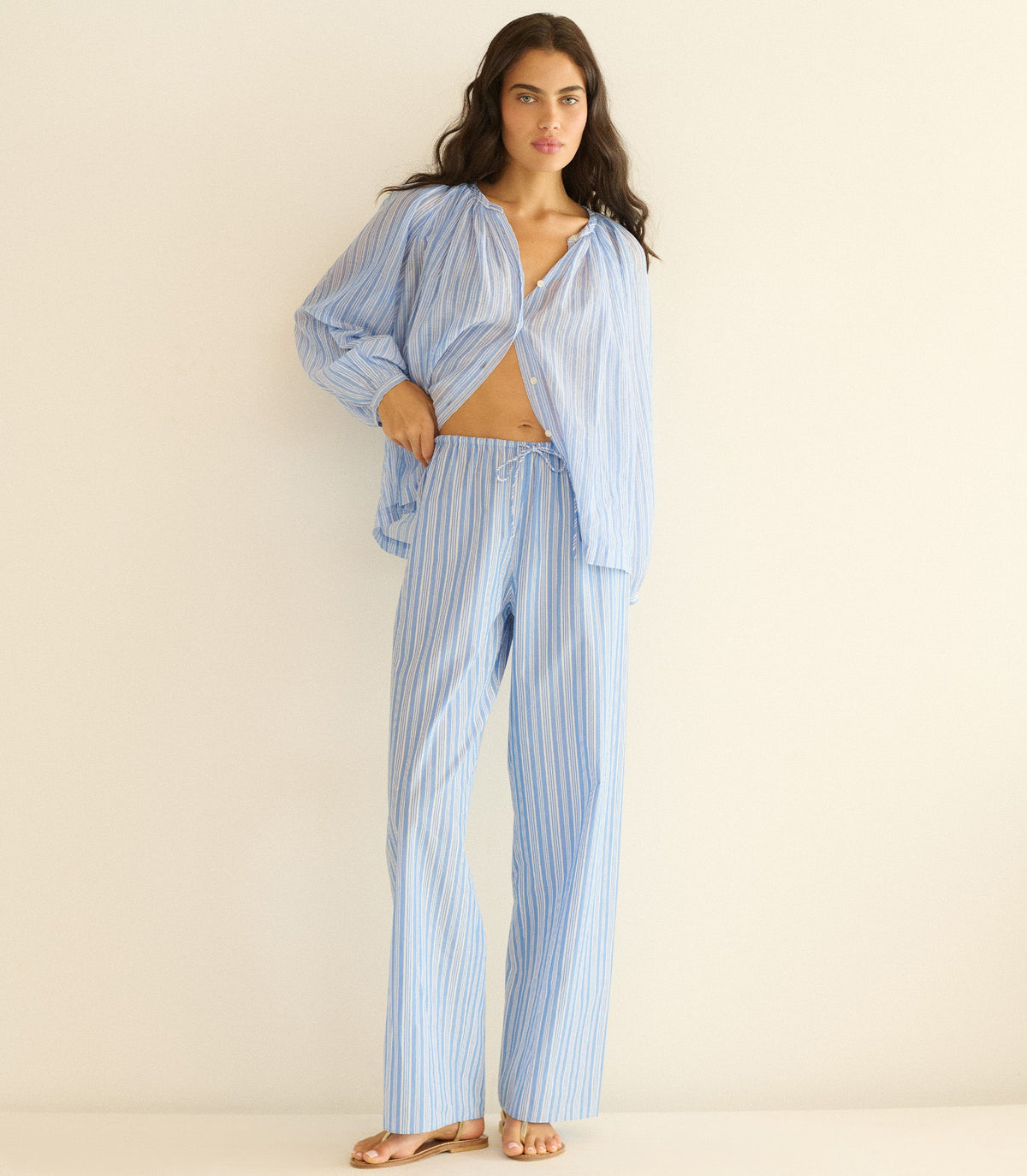 Lavona Drawstring Pant in Salerno Stripe - view 4