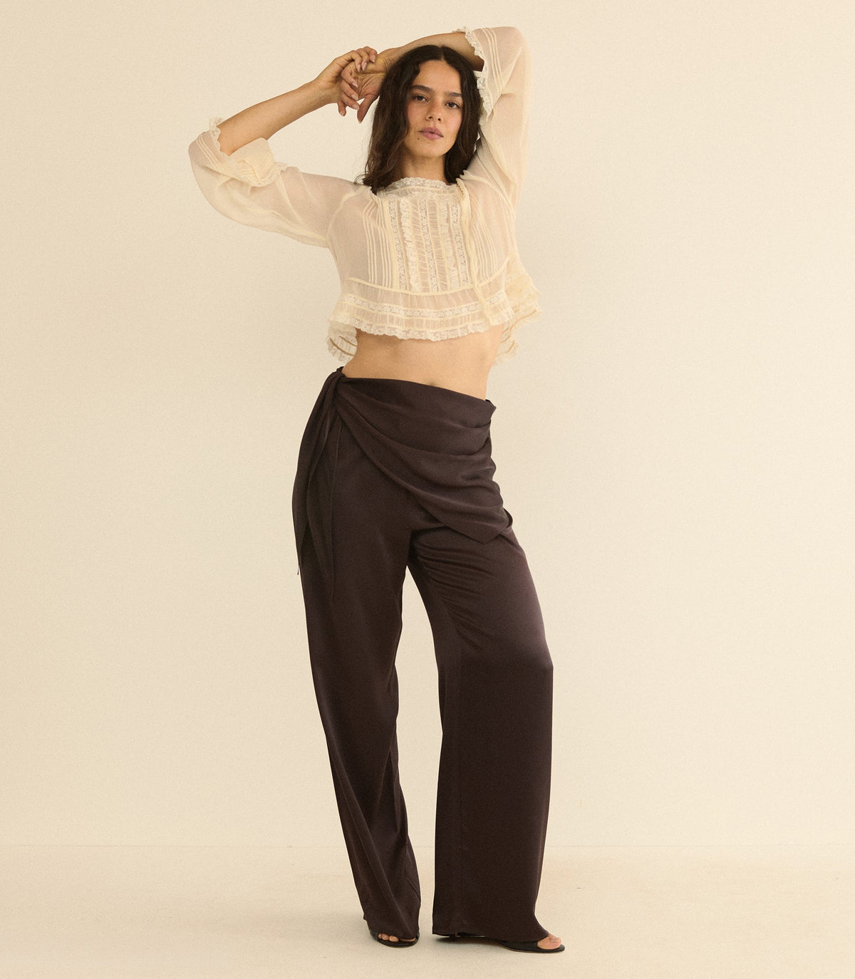 Lavona Scarf Pant in Equestrian Brown - view 6