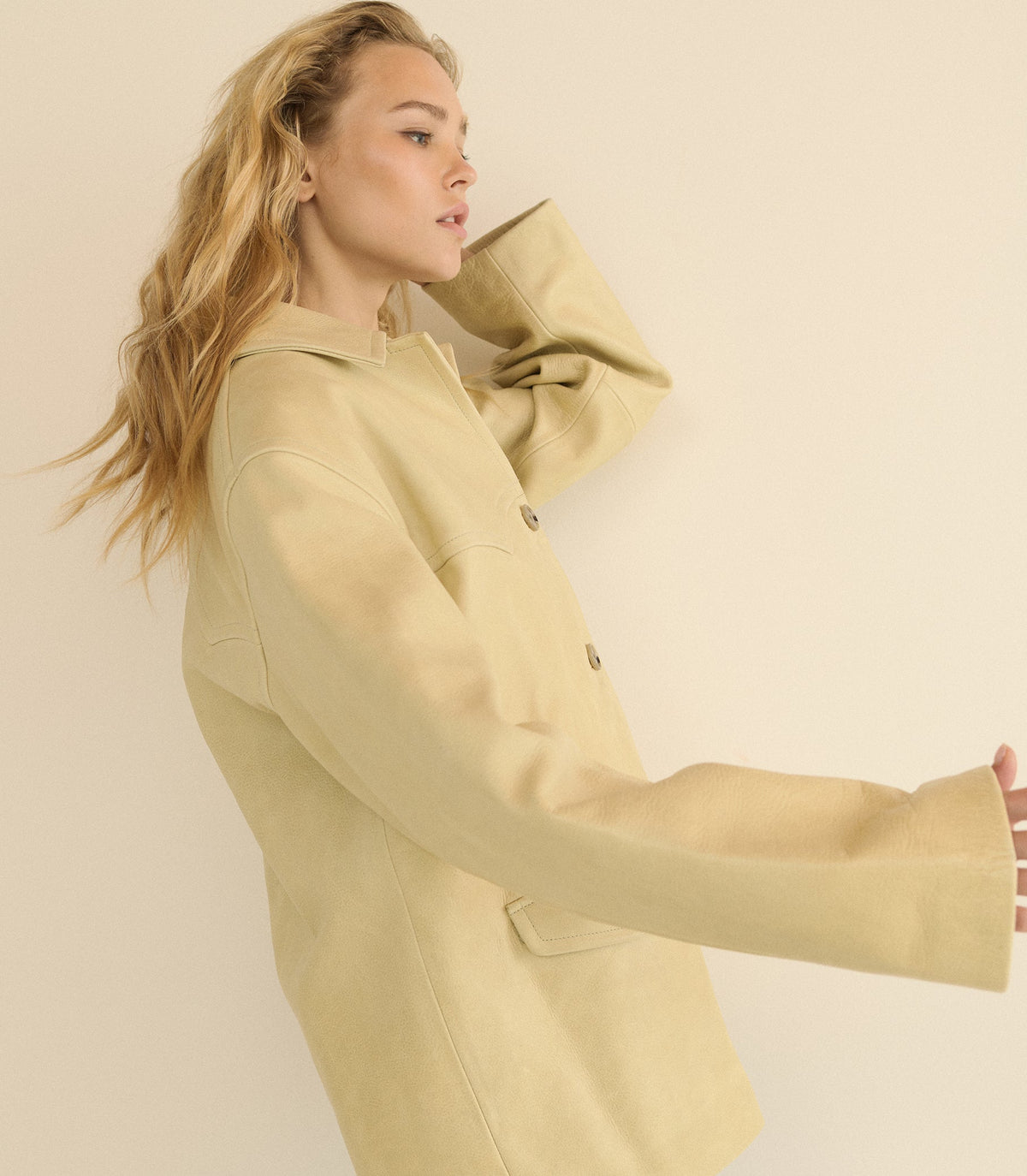 Lockhart Leather Jacket in Limewash - view 6