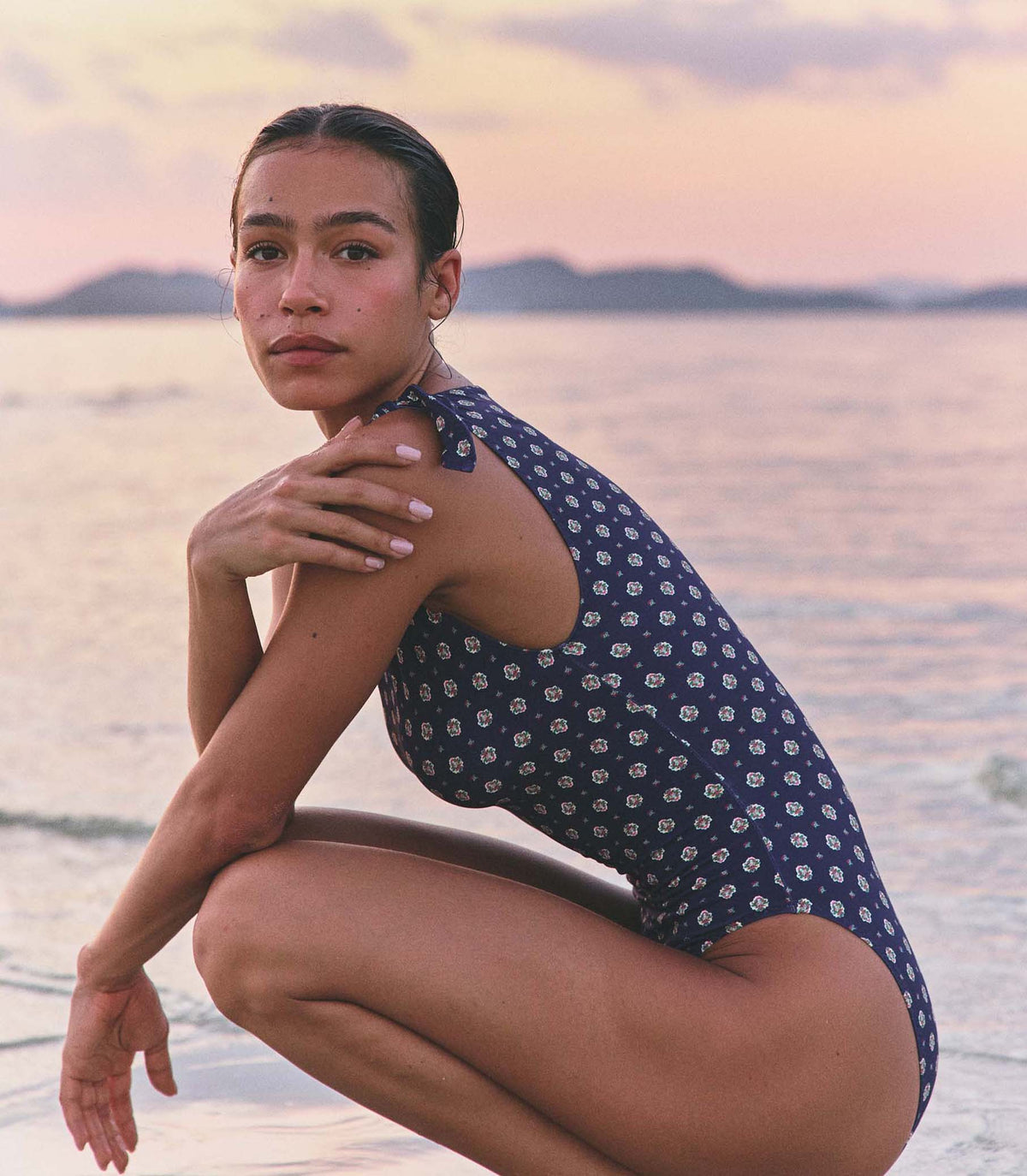 Malta Maillot in Navy Cadiz Foulard - view 3