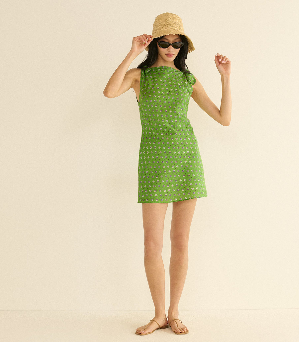 Maltina Dress in Vert Cadiz Foulard - view 5