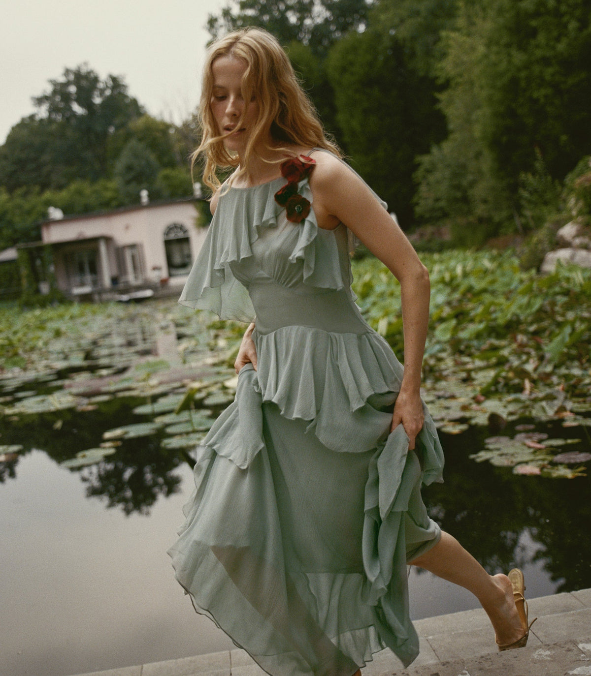 Nelida Dress in Green Jasper - view 4