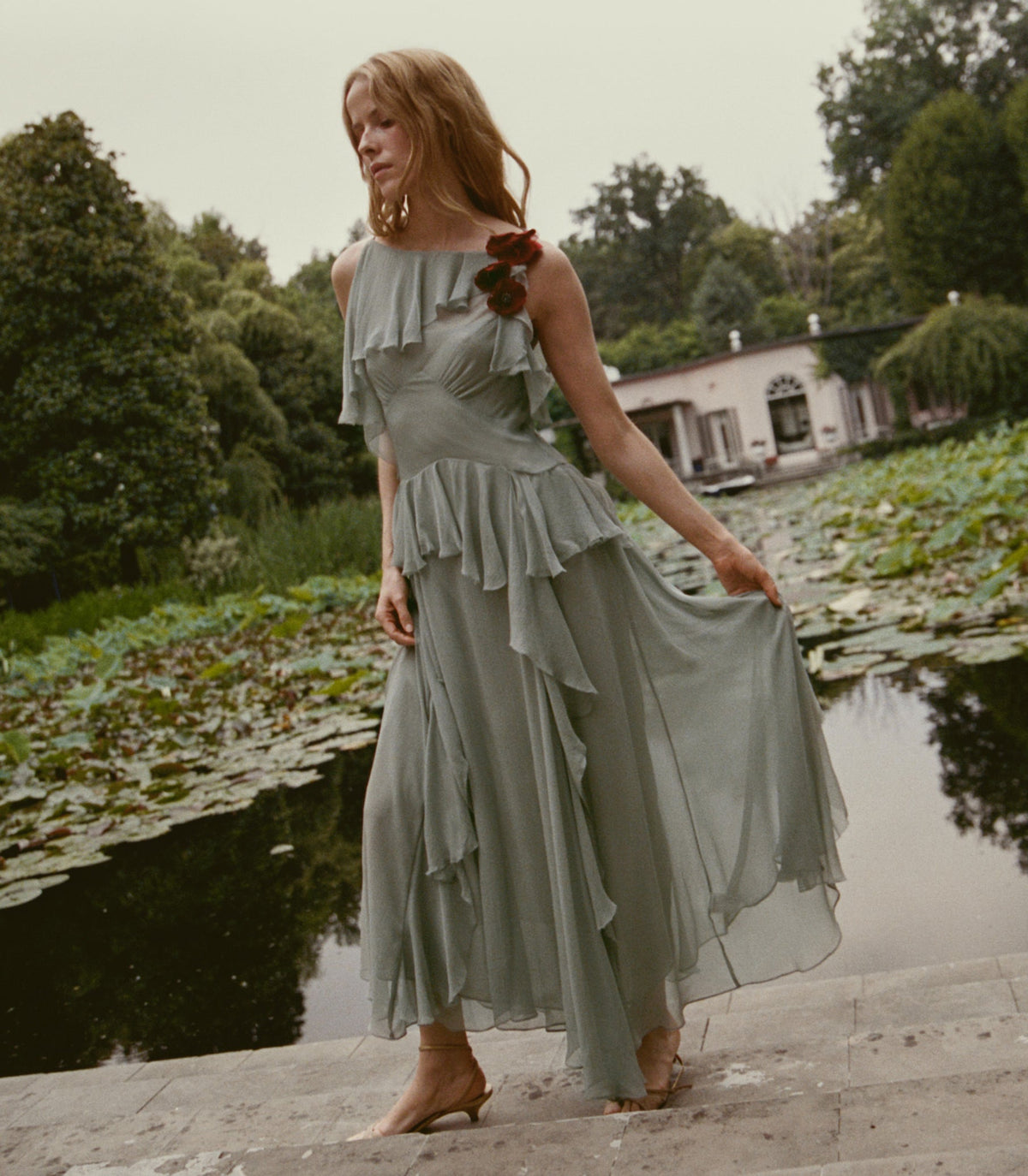 Nelida Dress in Green Jasper - view 6