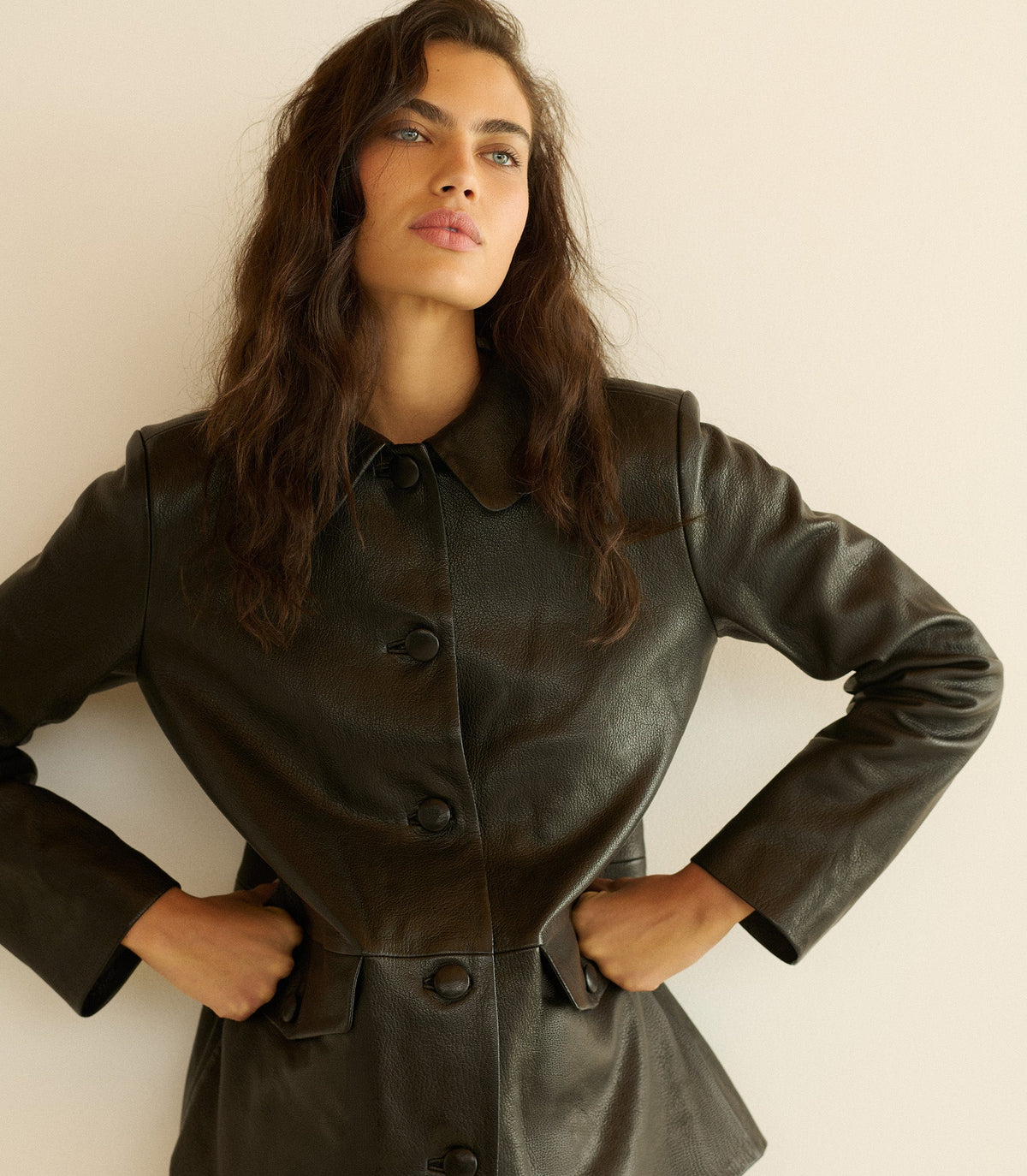 Nico Leather Jacket in Black - view 3