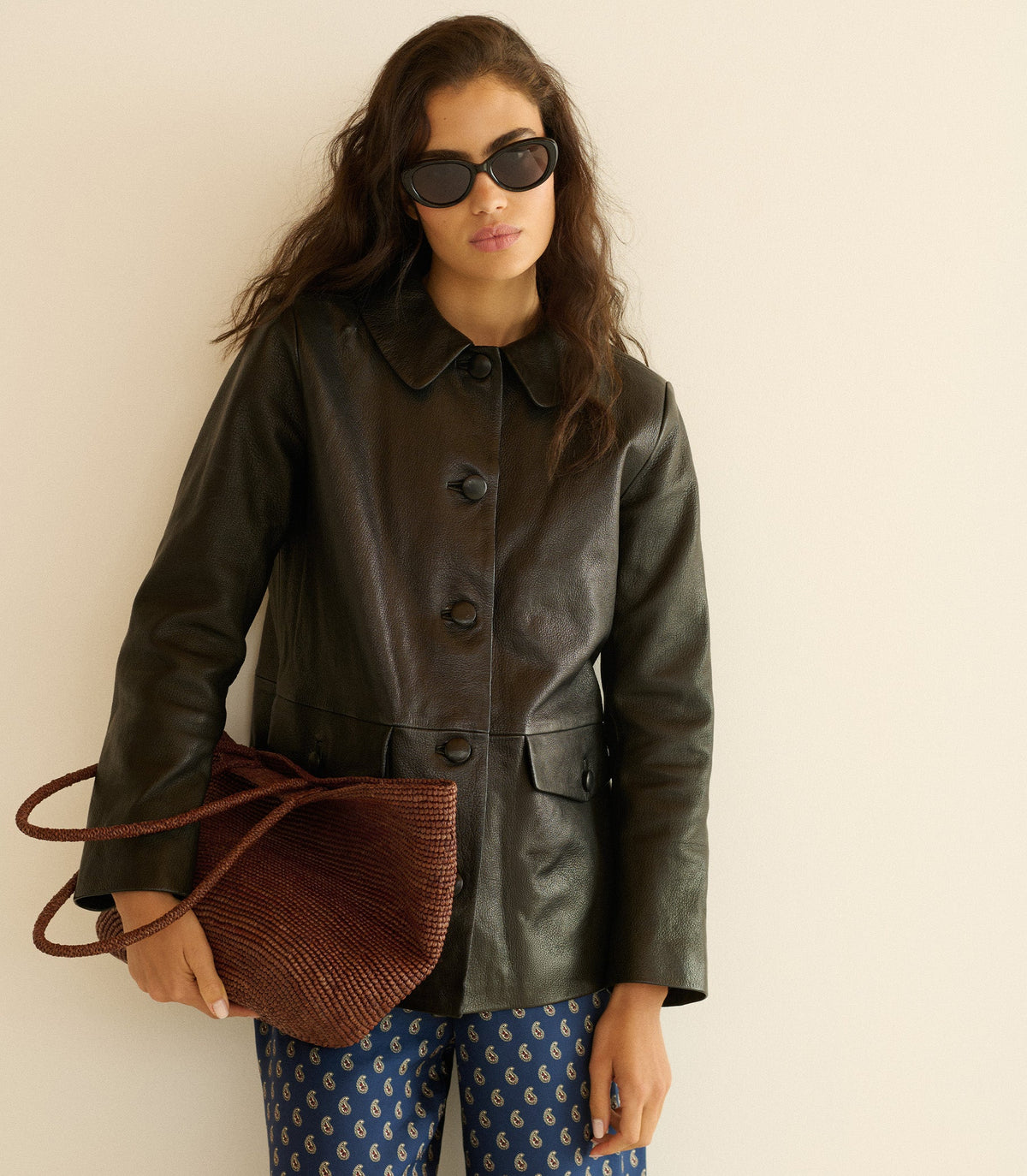 Nico Leather Jacket in Black - view 4