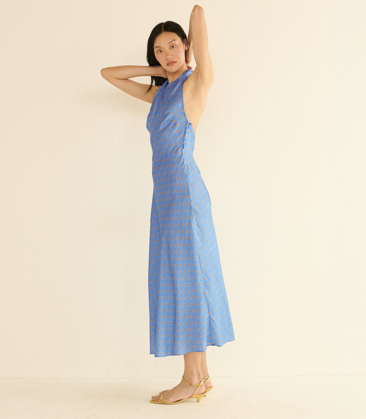 Noemie Dress in Periwinkle Cadiz Foulard - view 5