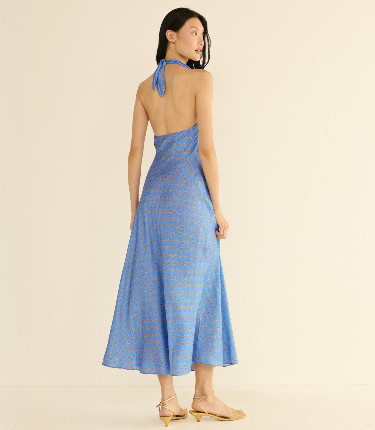 Noemie Dress in Periwinkle Cadiz Foulard - view 6