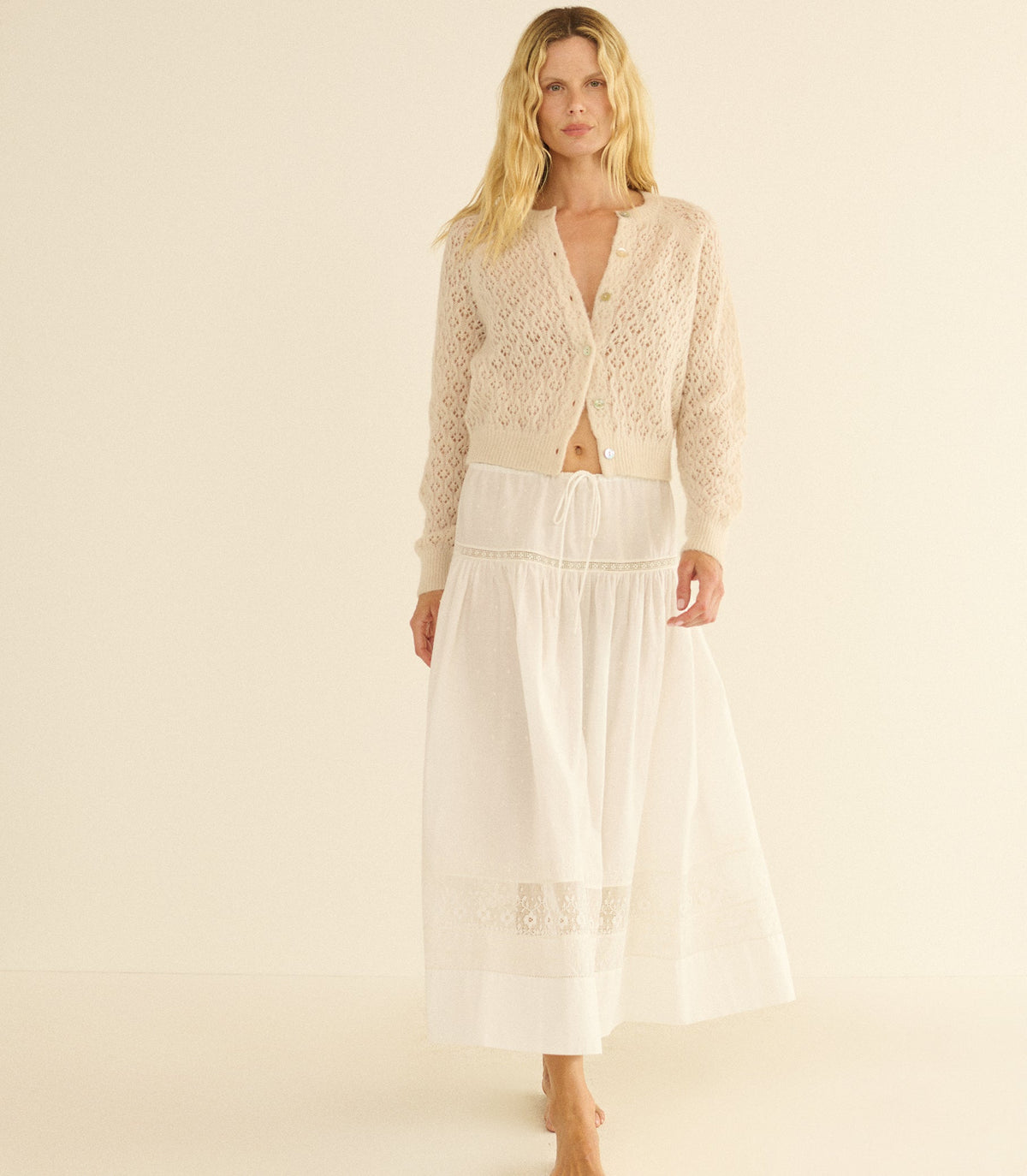 Petra Pointelle Cardigan in Heather Dogwood - view 3