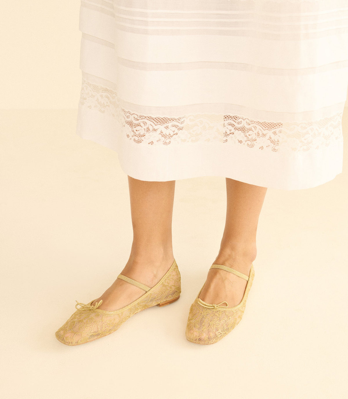 Pillar Mary Jane in Gold Lace - view 1