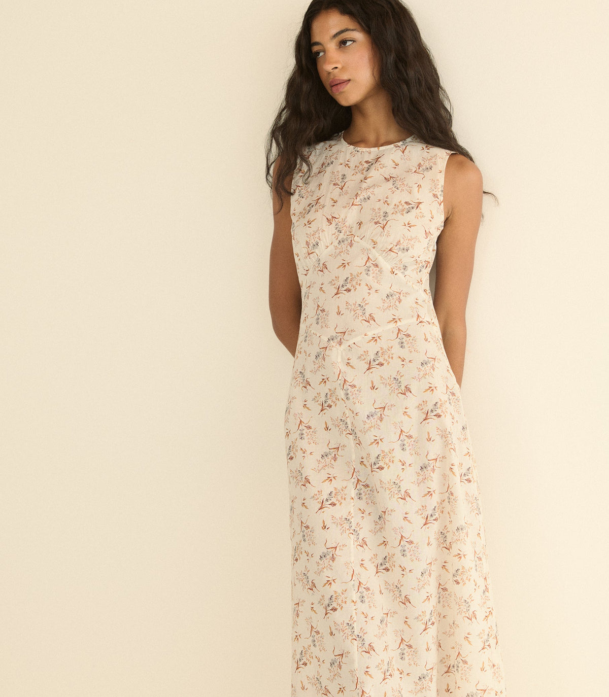Riona Dress in Crème Windswept Meadow - view 3
