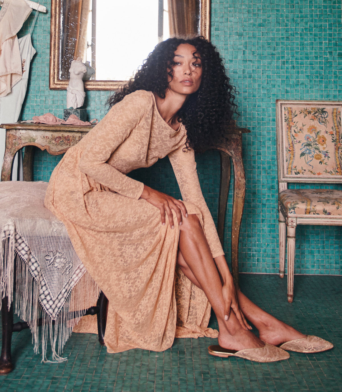 Wilhelmine Dress in Toasted Almond - view 7